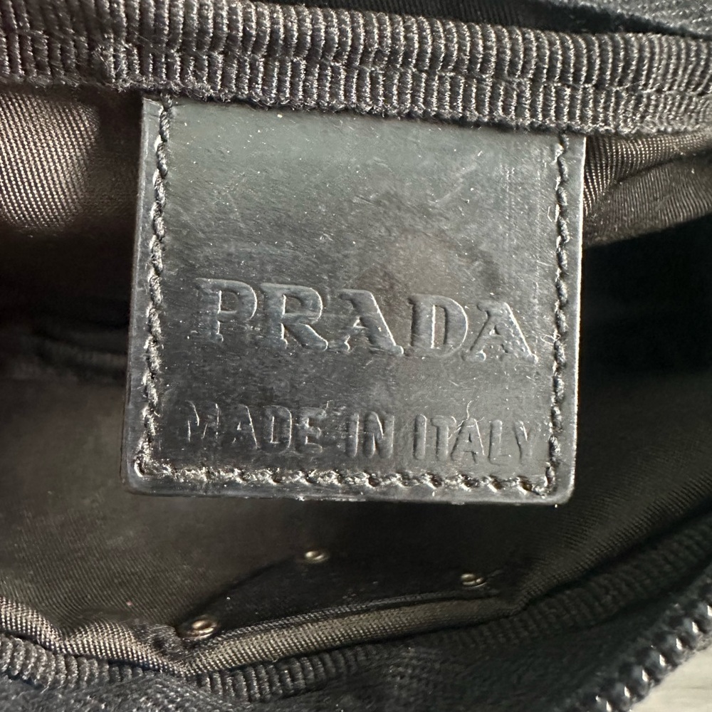 PRADA Nylon Logo Black Mini Zipper Pouch Case Bag - Picture 9 of 12